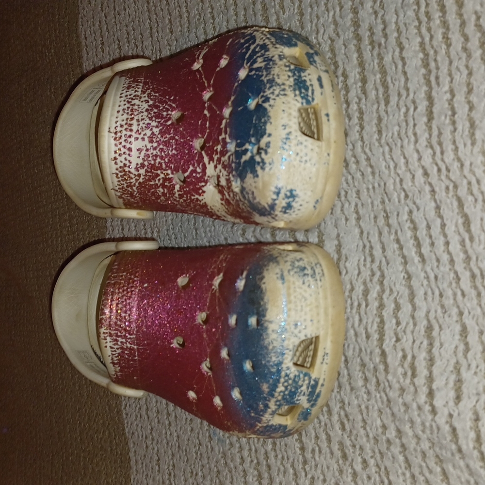 Pink/blue crocs